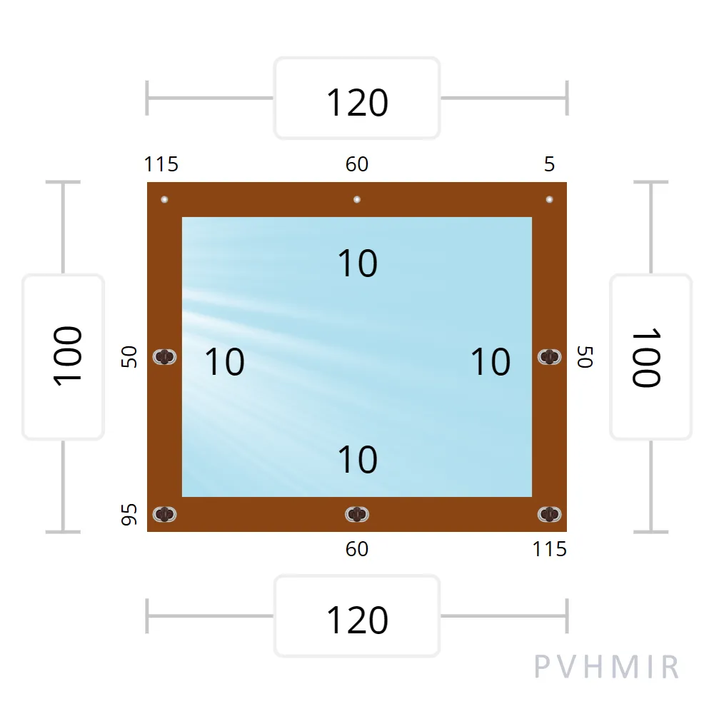 Мягкое окно 120x100 см, для веранды, беседки Soft Windows купить в Ноябрьске